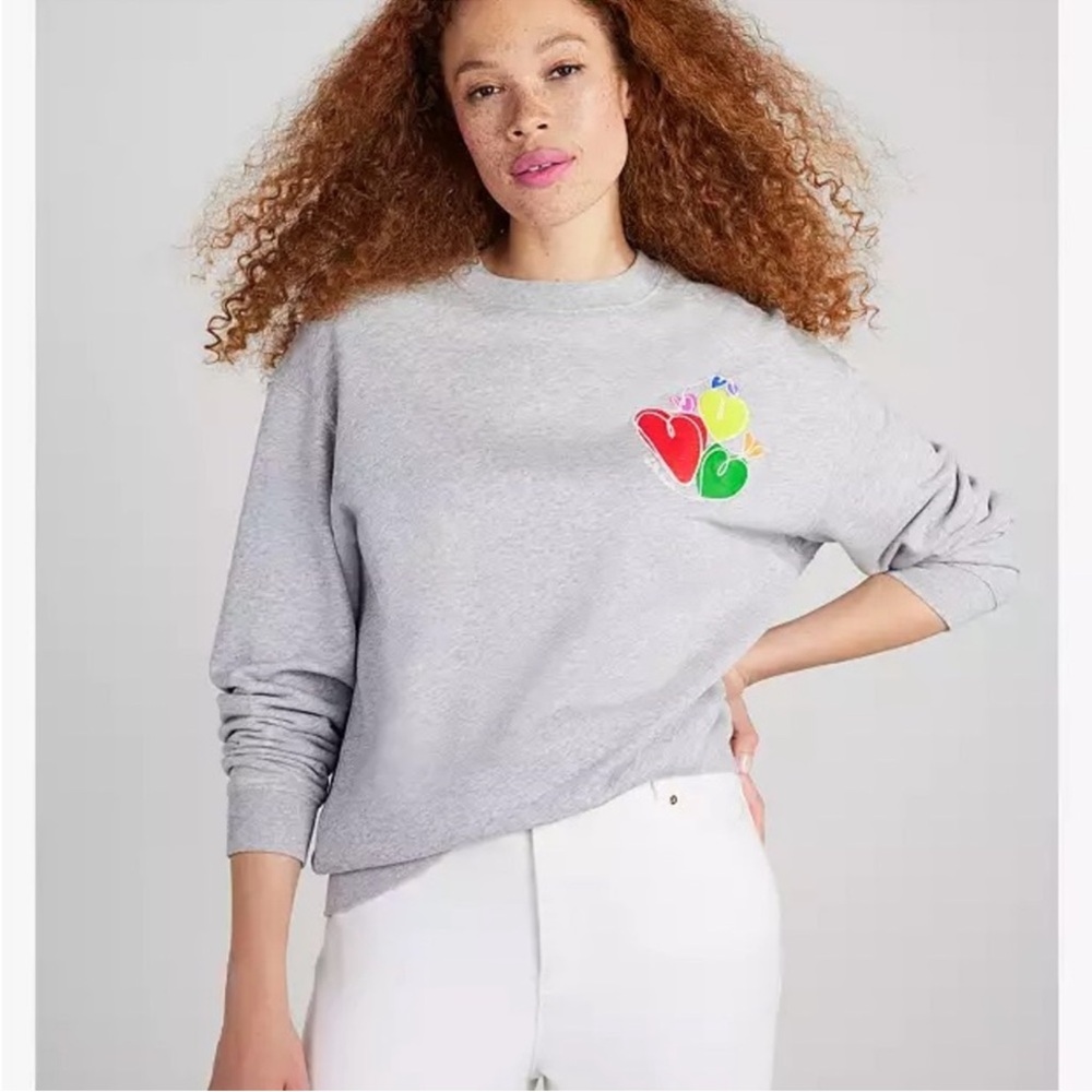 kate spade rainbow hearts sweatshirt XS